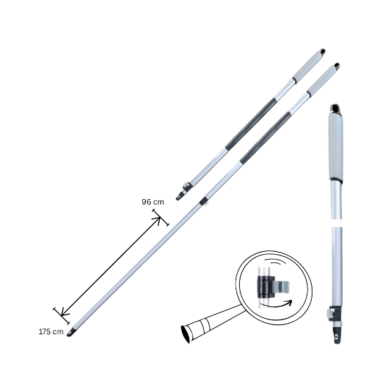Bild von Teleskop AluminiumStiel – 96-175 cm Ø 23 mm für Halter & Wischsysteme